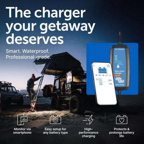 Victron Energy Blue Smart IP65 Smart Car Battery Charger 24V 5A, Trickle Charger for Car Battery and Desulfator for Motorcycle, ATV, RV, Lithium and Deep Cycle Batteries